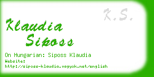 klaudia siposs business card
